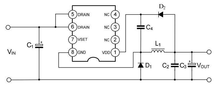 SD4938 12V/0.3A輸出時(shí)應(yīng)用線路圖